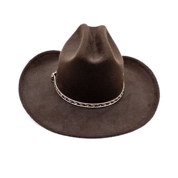 Western Express Brown Cowboy Hat Size 6 7/8 Wool Unisex